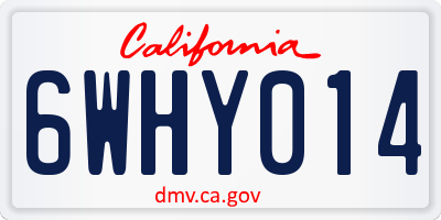 CA license plate 6WHY014