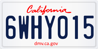 CA license plate 6WHY015