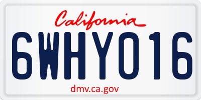 CA license plate 6WHY016