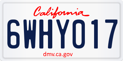 CA license plate 6WHY017