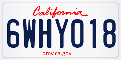 CA license plate 6WHY018