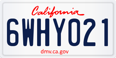 CA license plate 6WHY021