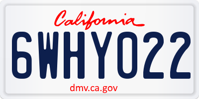 CA license plate 6WHY022