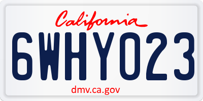 CA license plate 6WHY023