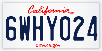 CA license plate 6WHY024