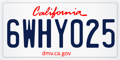 CA license plate 6WHY025
