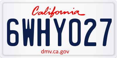 CA license plate 6WHY027