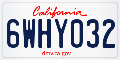 CA license plate 6WHY032