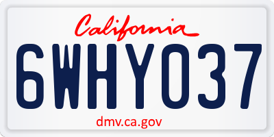 CA license plate 6WHY037