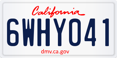 CA license plate 6WHY041