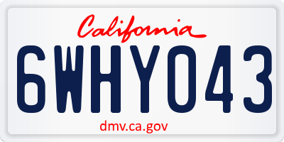 CA license plate 6WHY043