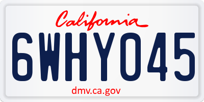 CA license plate 6WHY045