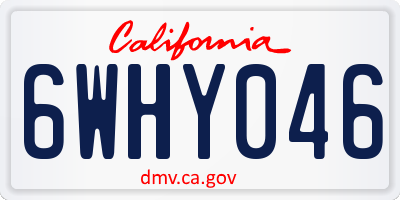 CA license plate 6WHY046