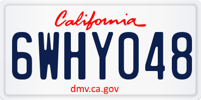 CA license plate 6WHY048