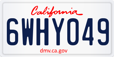 CA license plate 6WHY049