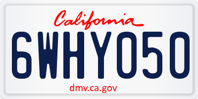 CA license plate 6WHY050