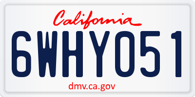 CA license plate 6WHY051