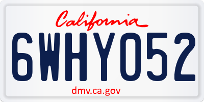 CA license plate 6WHY052