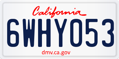CA license plate 6WHY053