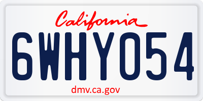 CA license plate 6WHY054