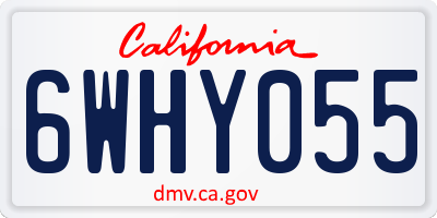 CA license plate 6WHY055