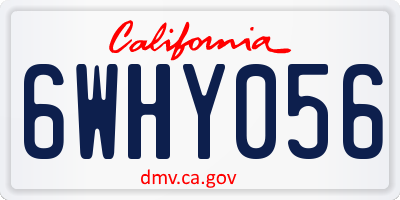 CA license plate 6WHY056