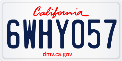 CA license plate 6WHY057