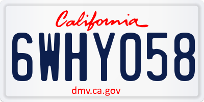 CA license plate 6WHY058