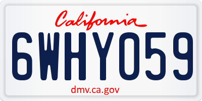 CA license plate 6WHY059