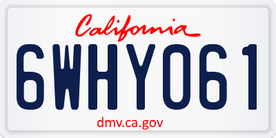 CA license plate 6WHY061
