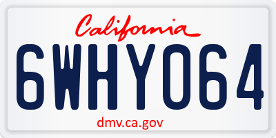 CA license plate 6WHY064