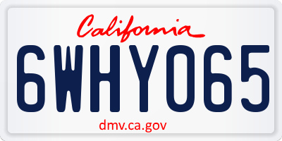CA license plate 6WHY065