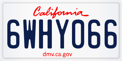 CA license plate 6WHY066