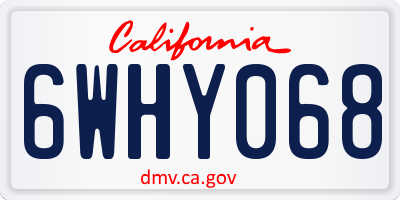 CA license plate 6WHY068