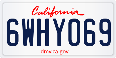 CA license plate 6WHY069