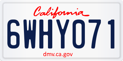 CA license plate 6WHY071