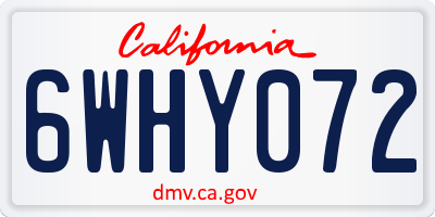 CA license plate 6WHY072