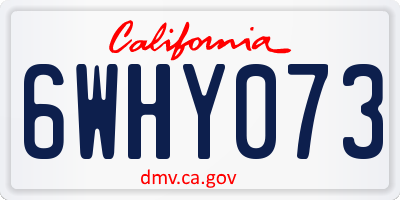 CA license plate 6WHY073