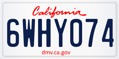 CA license plate 6WHY074