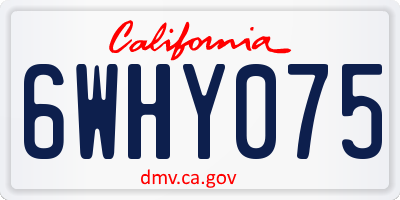 CA license plate 6WHY075