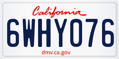 CA license plate 6WHY076