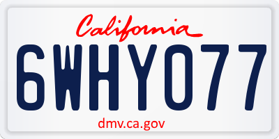 CA license plate 6WHY077