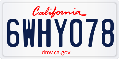 CA license plate 6WHY078