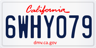 CA license plate 6WHY079
