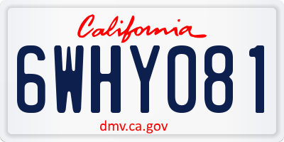 CA license plate 6WHY081