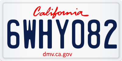 CA license plate 6WHY082