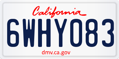 CA license plate 6WHY083