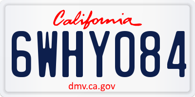 CA license plate 6WHY084