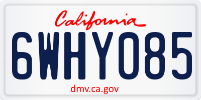 CA license plate 6WHY085