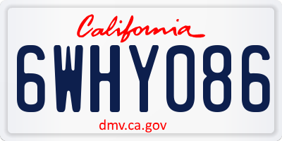 CA license plate 6WHY086